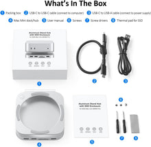 Load image into Gallery viewer, Premium Aluminum Dock for Mac Mini M4 - 8TB SSD Enclosure &amp; USB 3.1 Connectivity