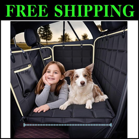 Heavy-Duty Waterproof Dog Car Hammock with Mesh Window - Fits SUVs & Trucks