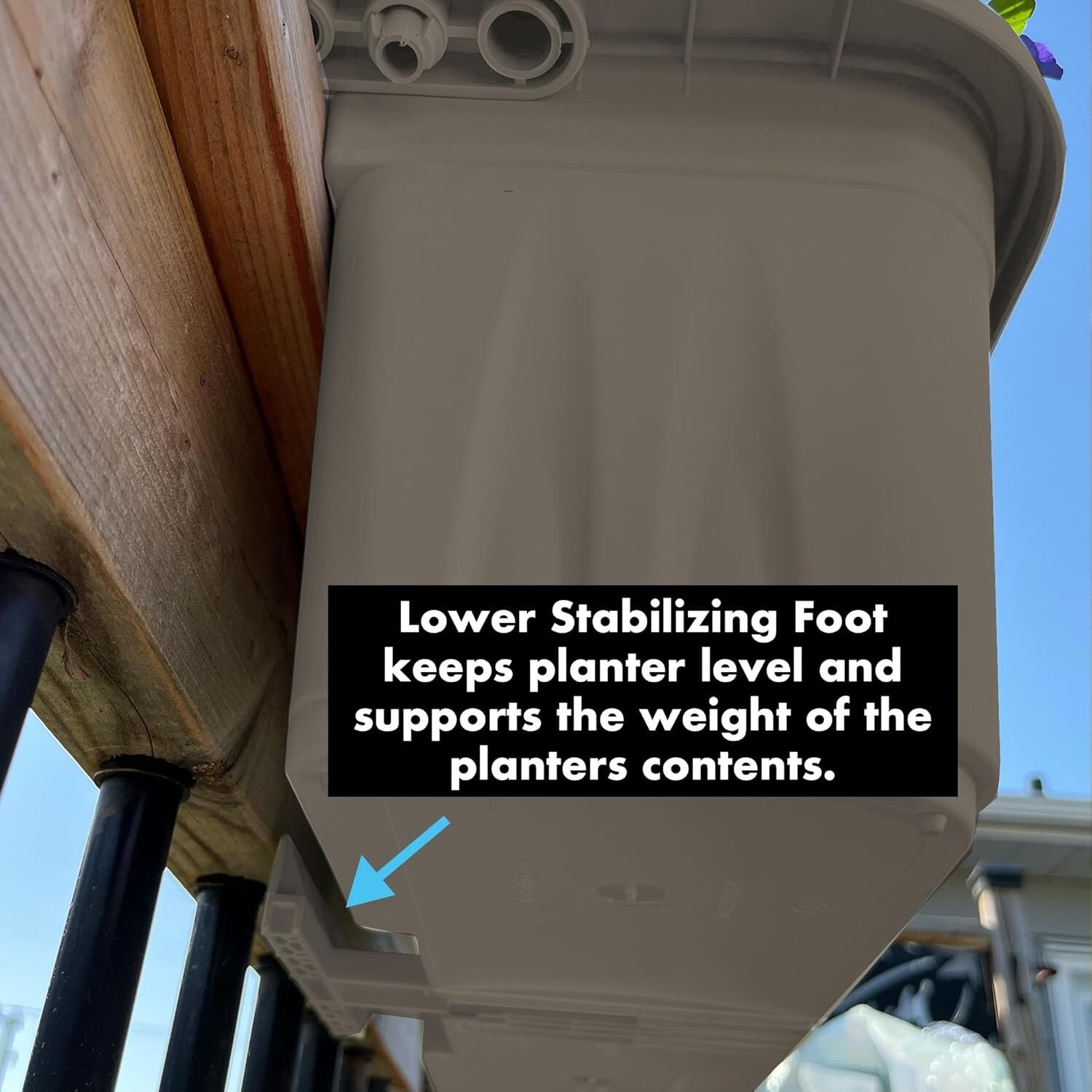 Outdoor Adjustable 24" Railing Planter - Fits Railings 1-4" Wide, Easy Setup