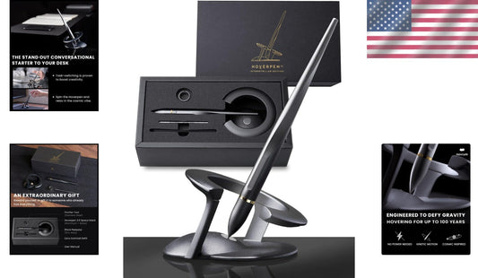 Futuristic Space Black Hoverpen 2.0 - Elegant Ballpoint Pen for Professionals