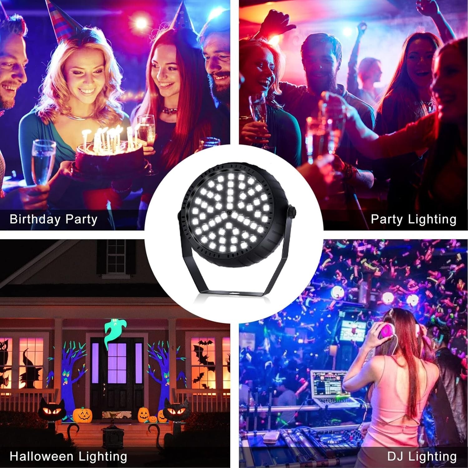 Vibrant 54 LED Strobe Lights - Remote & Sound Activated for Ultimate Party Vibes