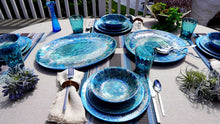 Load image into Gallery viewer, 12-piece Dishwasher Safe Dinnerware Set – Vibrant Coastal Melamine Dishes