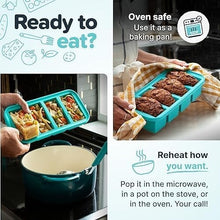 Load image into Gallery viewer, Easy Meal Prepping with Aqua Silicone Freezer Trays - 2 Cup Capacity, 2-Pack