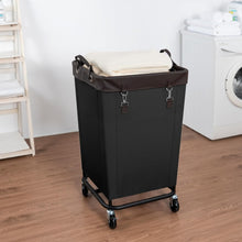 Load image into Gallery viewer, Large Capacity Black Laundry Hamper with Rolling Wheels - Easy Transport
