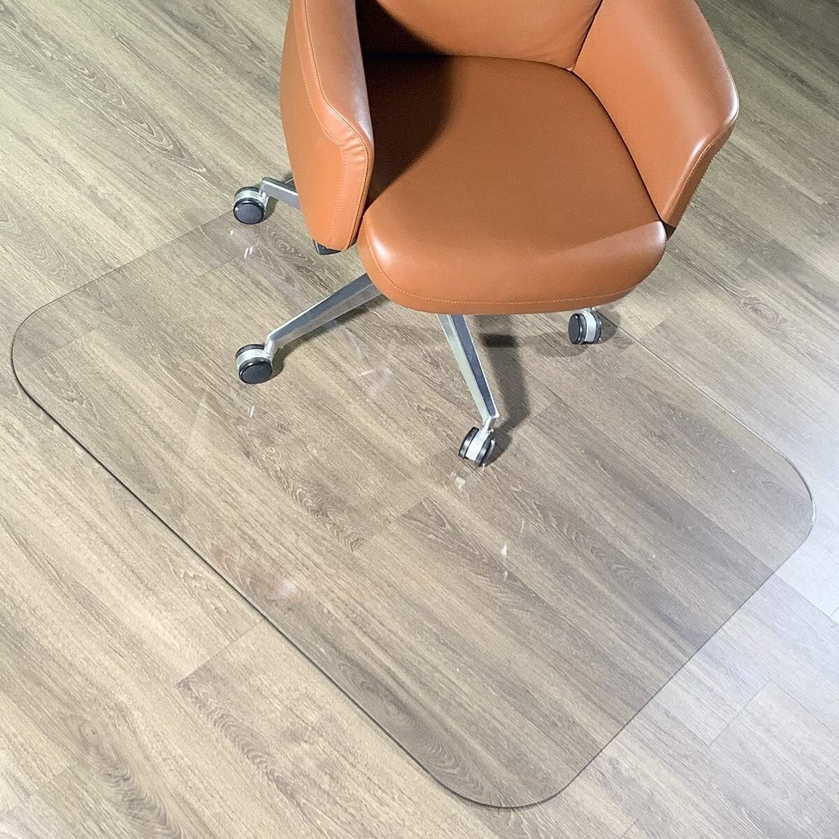 Durable 1/5" Thick Crystal Clear Chair Mat for Carpets & Hard Floors, 59"x47"