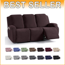 Load image into Gallery viewer, Elegant Stretch Recliner Sofa Covers with Jacquard Pattern - Dark Coffee