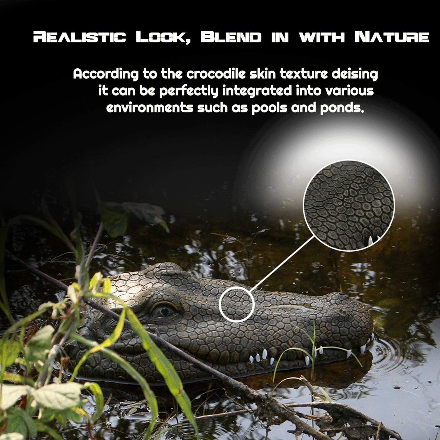 Rechargeable 2.4GHz Remote-Controlled Alligator Head – Ideal Pool Prank