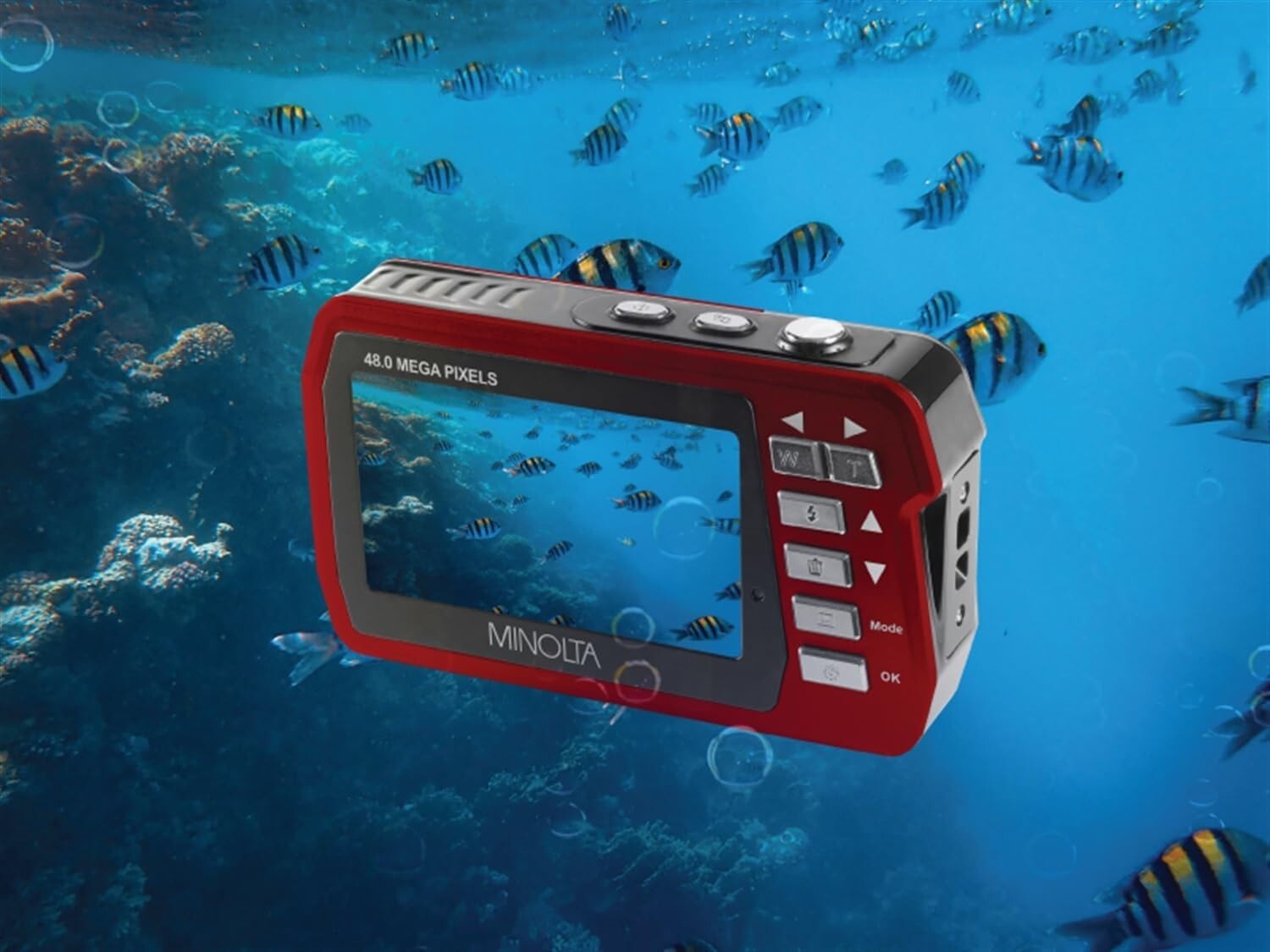48MP Waterproof Digital Camera with Dual LCD Screens - 2.7K Video Capture