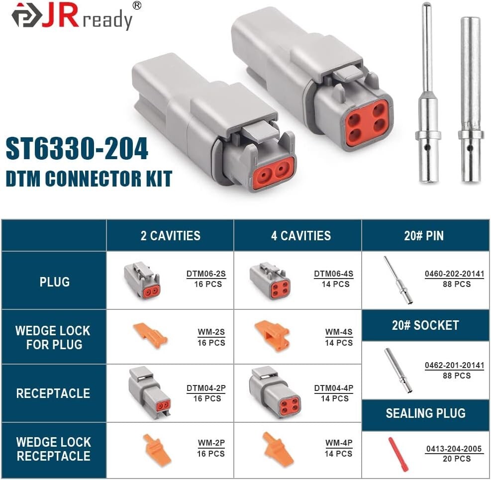 Durable Deutsch DTM Connector Set - 30 Waterproof Connections for Versatile Use
