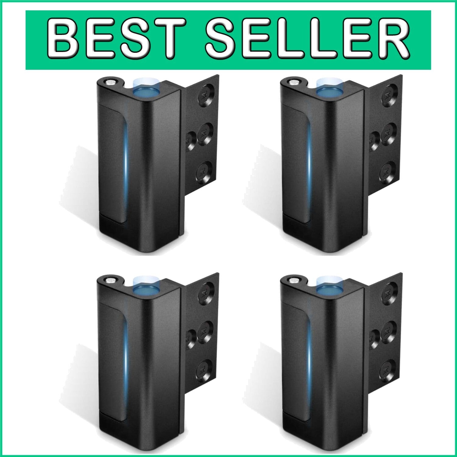 Durable Black Door Lock Latch - 4Pack Childproof Reinforcement for Home Security