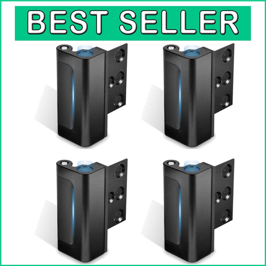 Durable Black Door Lock Latch - 4Pack Childproof Reinforcement for Home Security