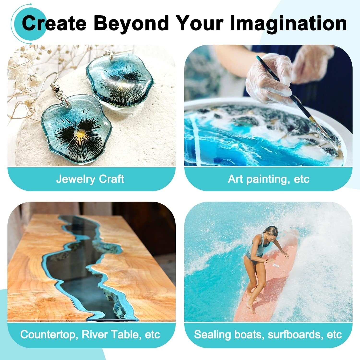 Durable Crystal Clear Epoxy Resin Kit - Ideal for Wood Coating & Art Projects