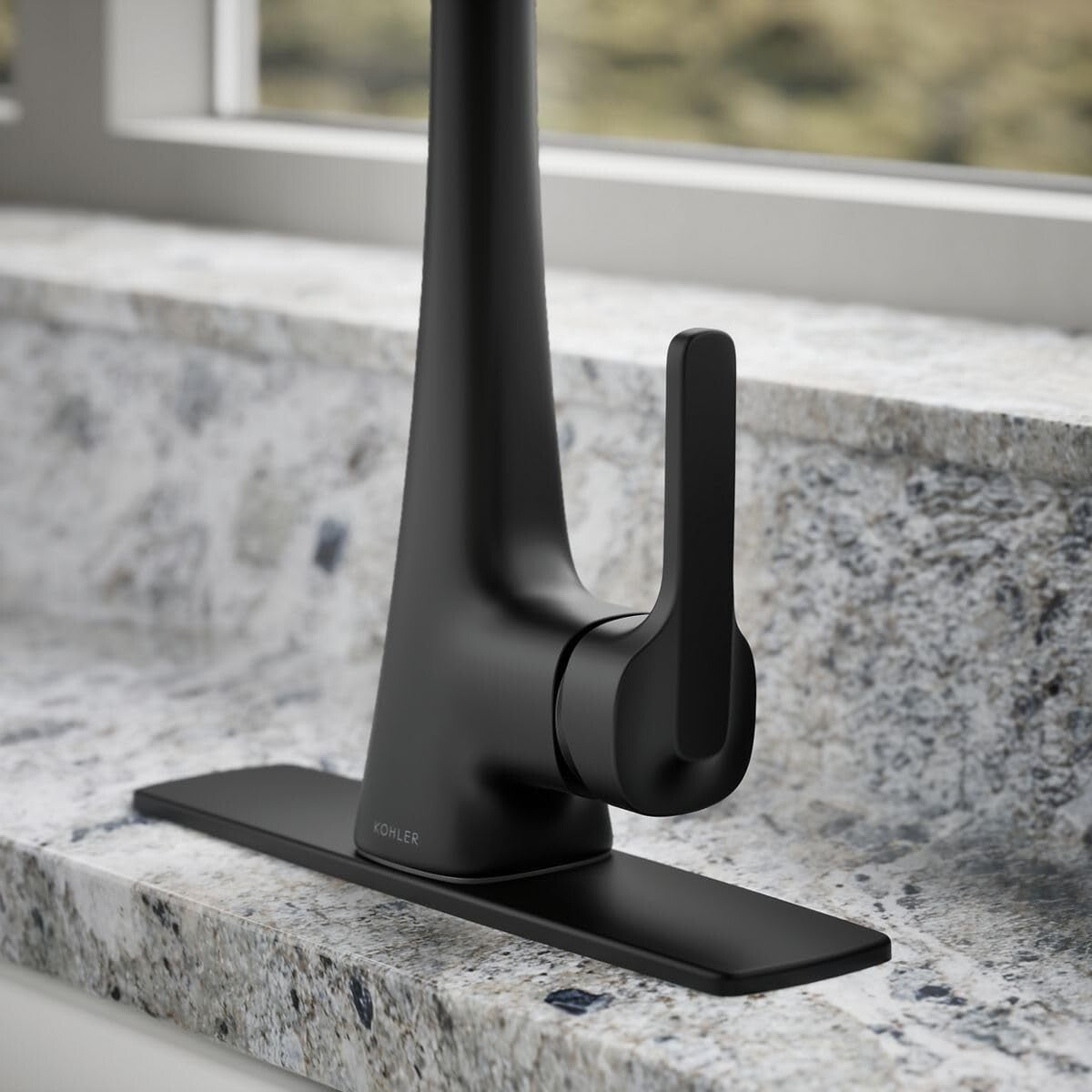 Dual Function Matte Black Kitchen Faucet with Soap Dispenser & Secure Docking
