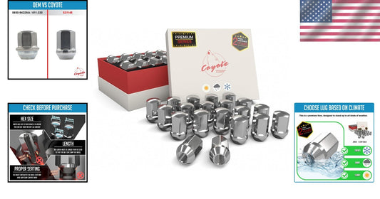 20 Pcs M14x1.5 Chrome Lug Nuts - Rust-Proof, Fits Jeep Gladiator & RAM 1500