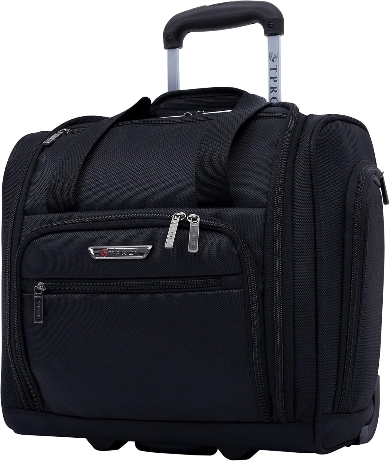 Durable 15-Inch Under Seat Travel Bag with USB Charger - Versatile Black Luggage