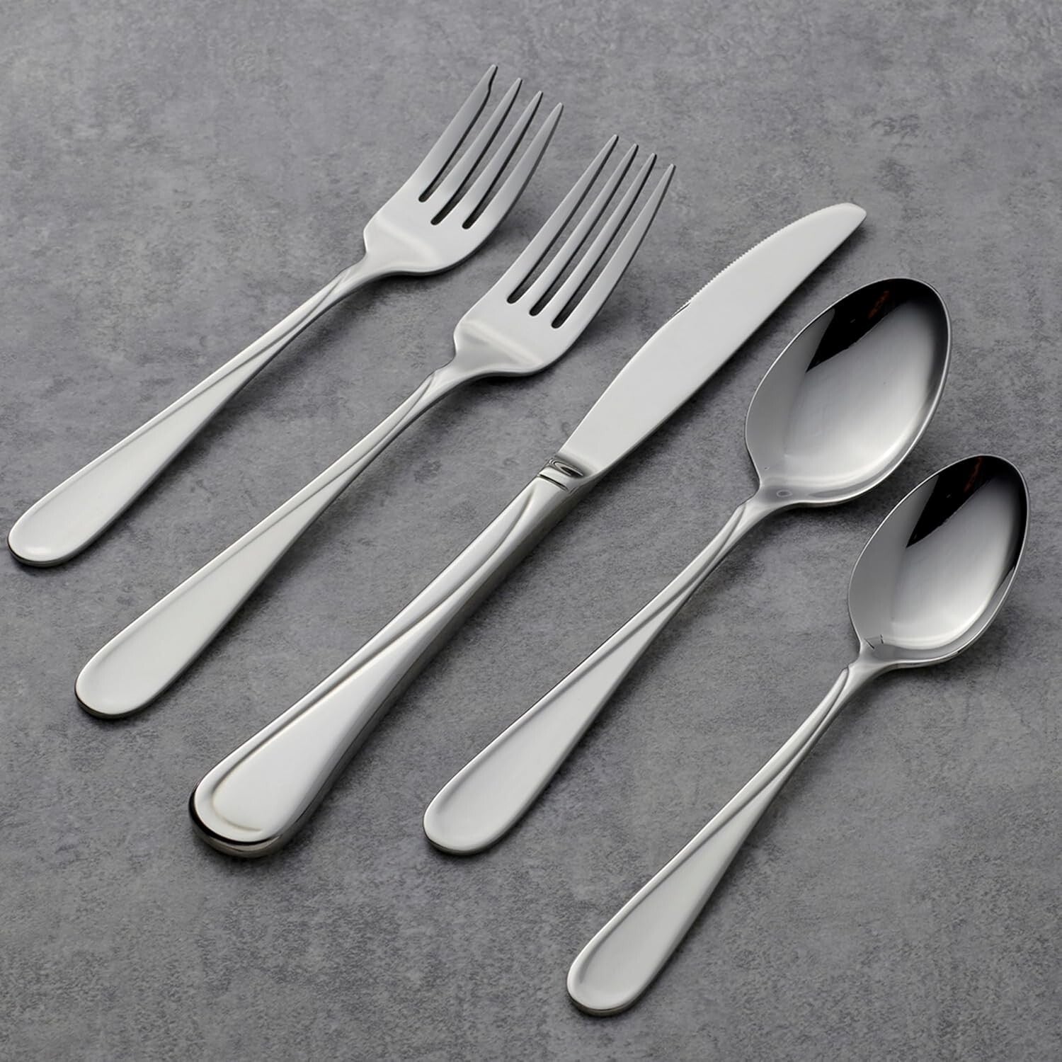 Elegant 45-Piece Stainless Steel Flatware Set - Service for 8 & Serving Utensils