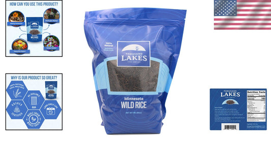 5 lb All Natural Minnesota Grown Wild Rice - High Protein, Gluten-Free Option