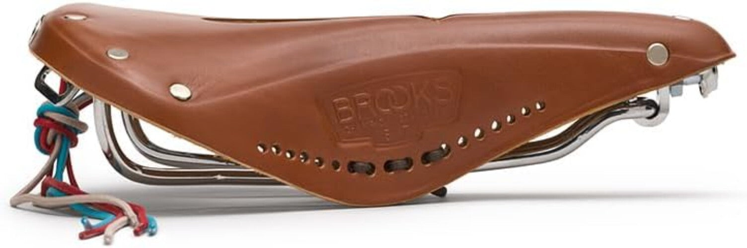 Classic B17 Carved Leather Bike Saddle - Pressure Relief and Timeless Design