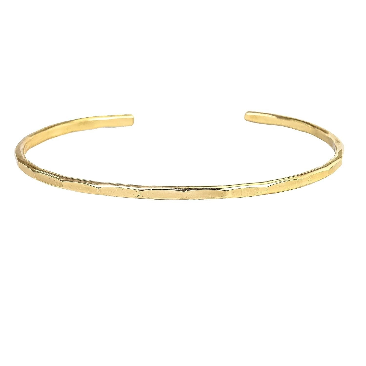Elegant 14K Gold Fill Hammered Cuff Bracelet - Handmade Women's Jewelry