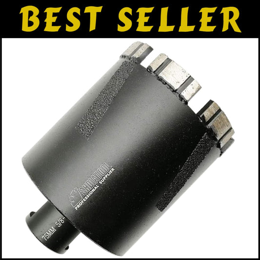 Laser Welded 75mm Diamond Core Drill Bit for Wet/Dry Drilling on Hard Surfaces