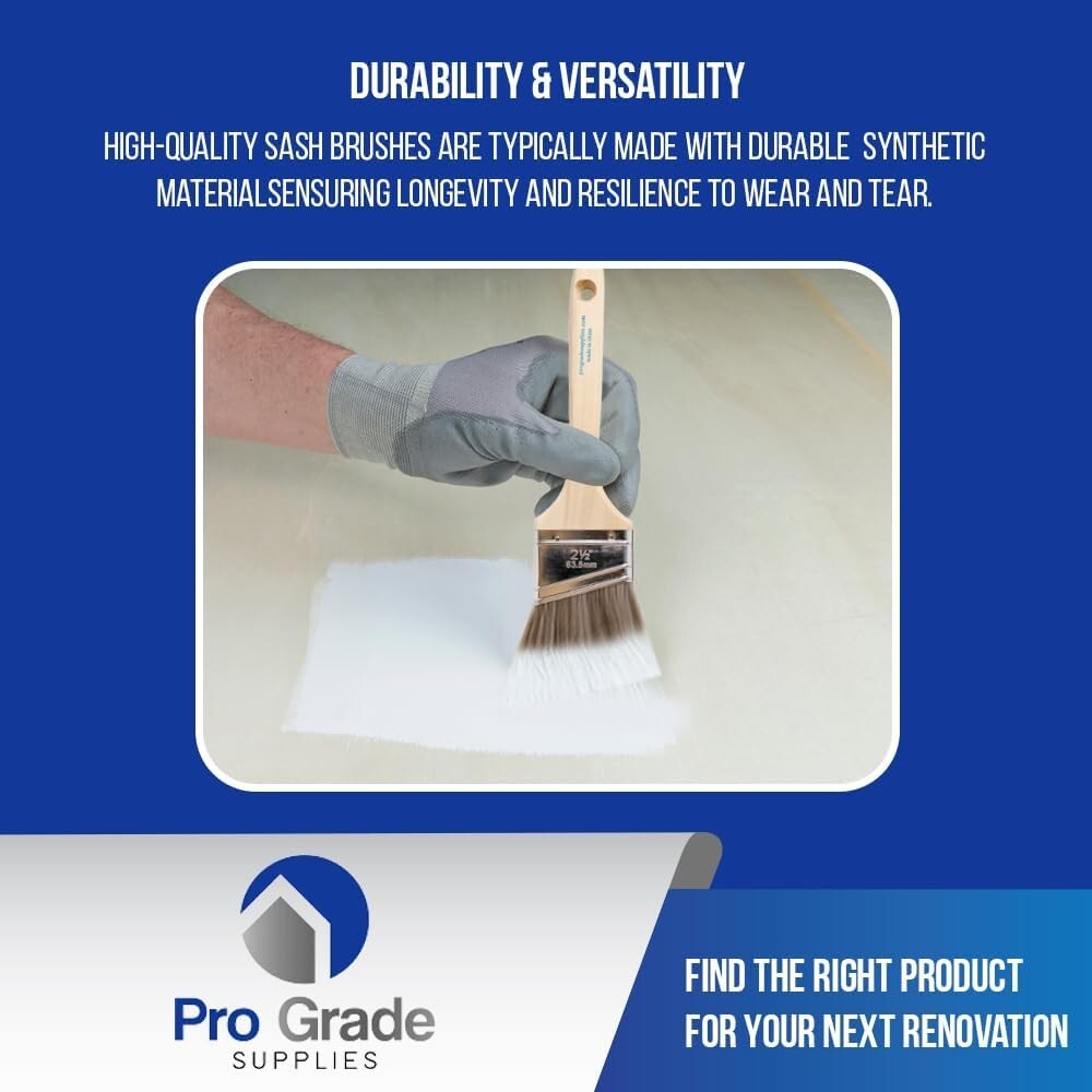 12-Pack 2.5-Inch Angle Paint Brushes with Comfort Grip for Precision Painting