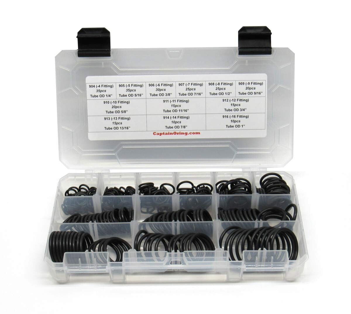 Essential Hydraulic O-Ring Seal Kit - 255 Buna-N Seals, 12 Sizes Available