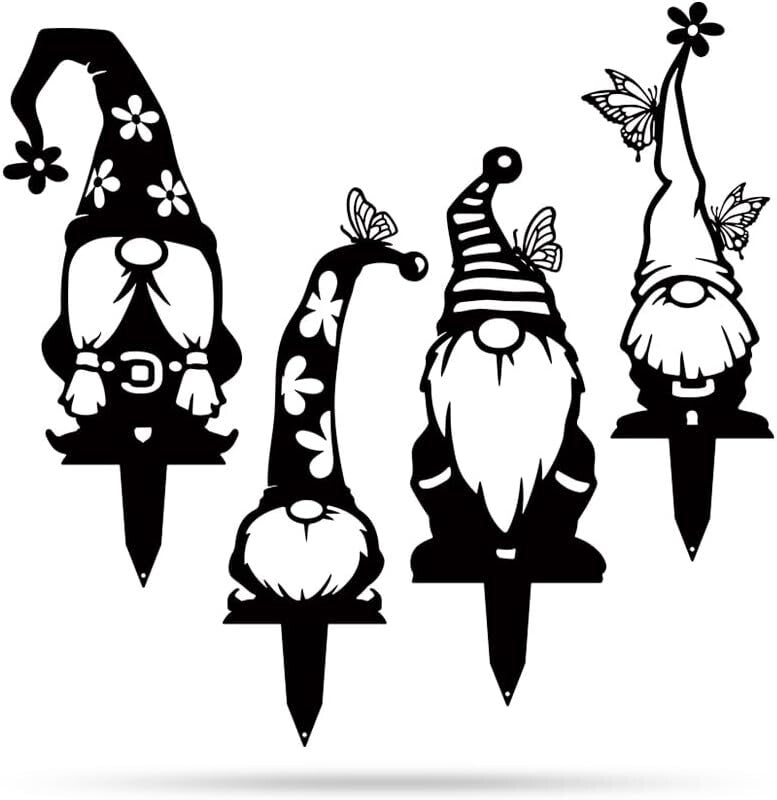 Charming 4 Pack of Handcrafted Garden Gnomes - Perfect Gift for Gardeners