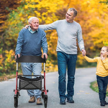 Load image into Gallery viewer, Lightweight Aluminum Rollator Walker for Seniors with Seat &amp; 8" Wheels - Red