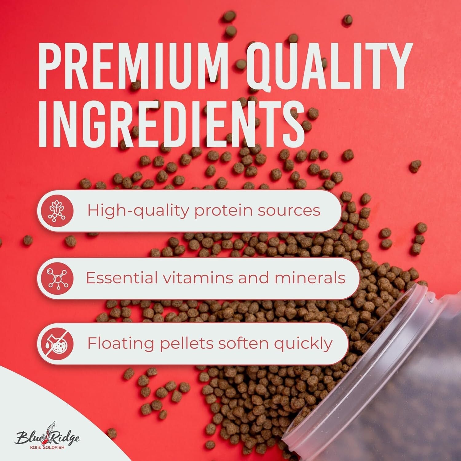 Blue Ridge Koi Food 4.5lbs - Proven Color Enhancer & Easy Digestible Pellets