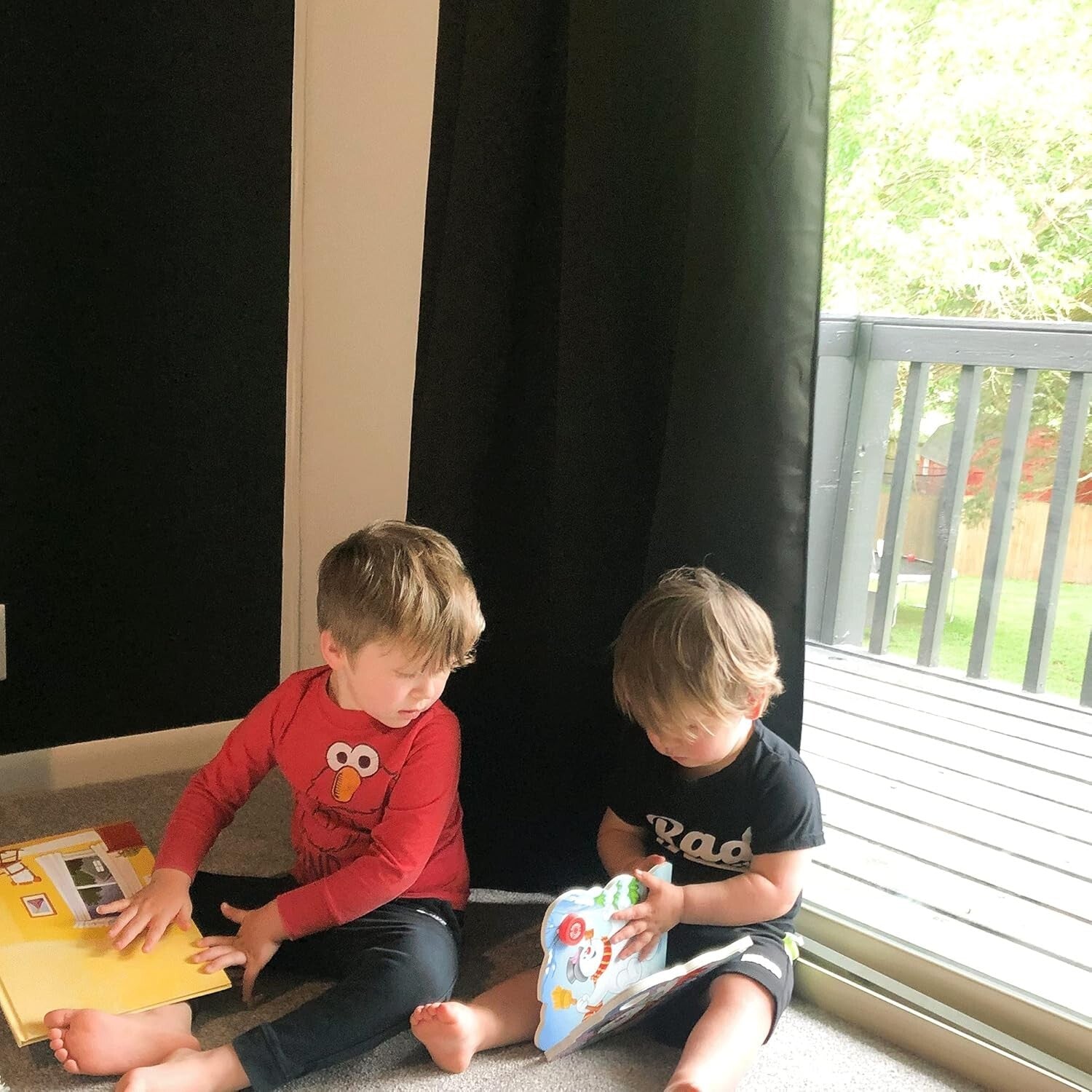 Black Lined 100% Blackout Curtains - Stylish Energy Saving Drapes, 2 Panels