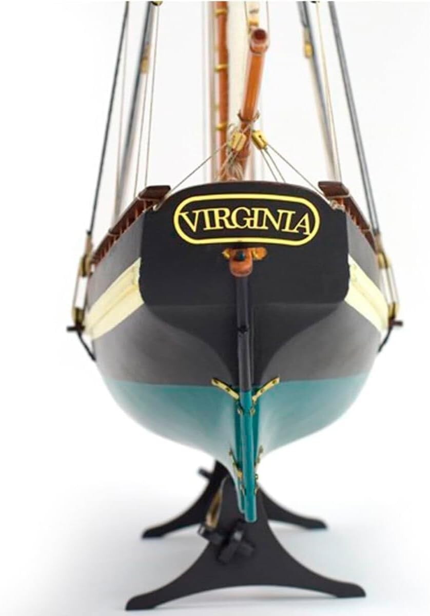 Virginia Schooner Model Crafting Kit - 1:41 Scale Wooden Ship with Display Base