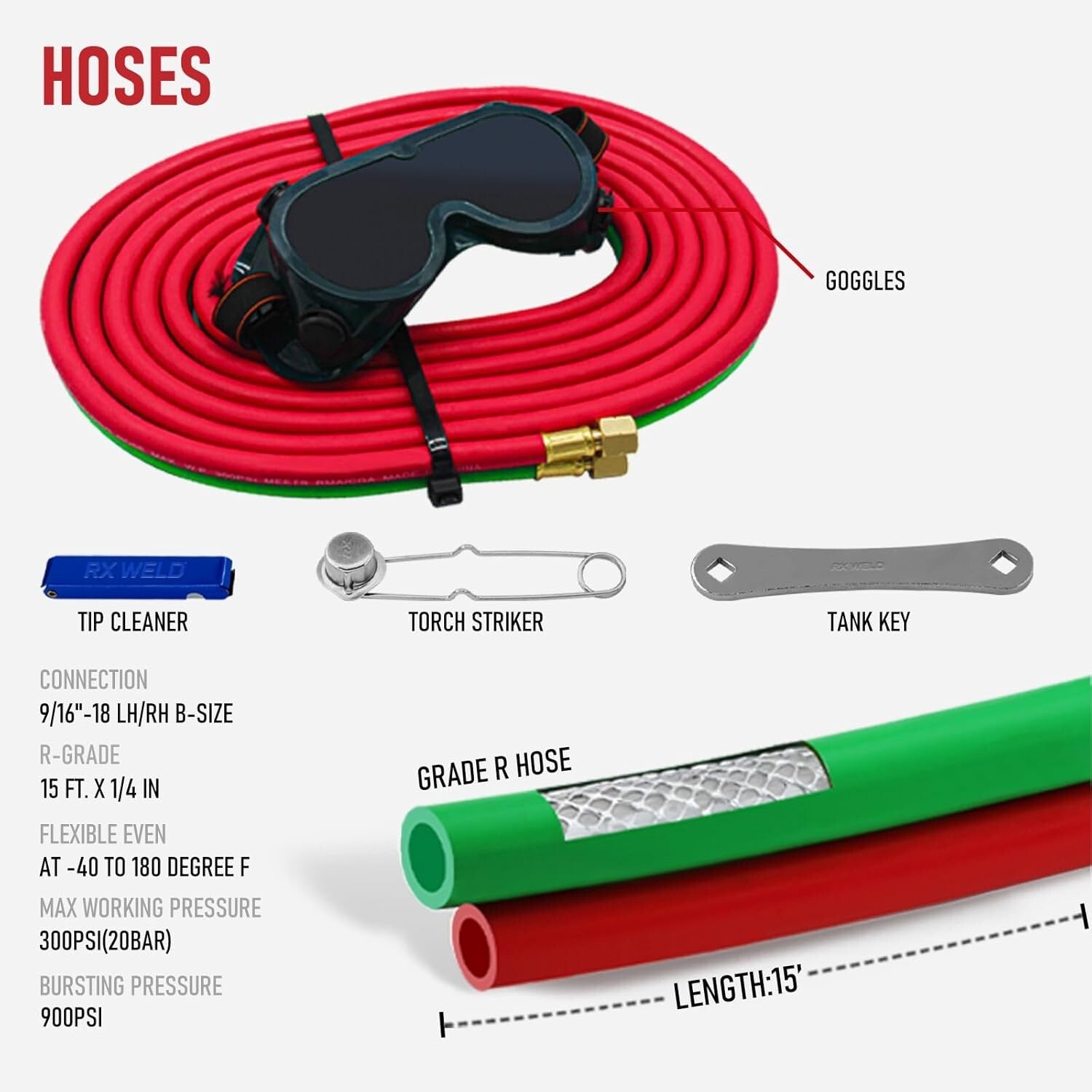 15-Piece Heavy Duty Oxy Acetylene Torch Kit with Check Valves for Professionals