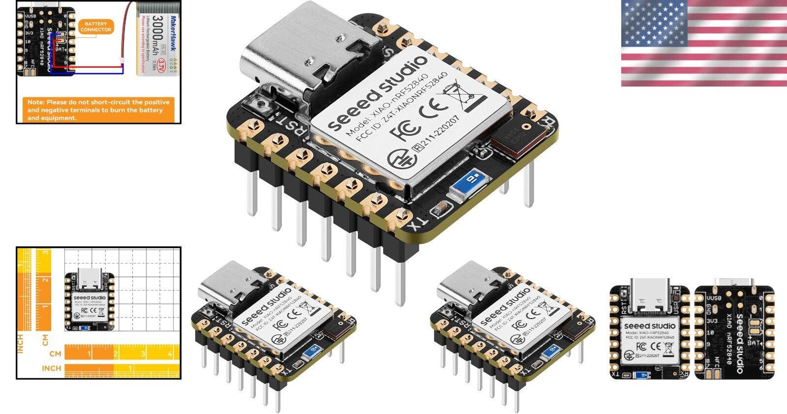 nRF52840 Development Board Pack with IMU & Microphone for Advanced IoT Projects