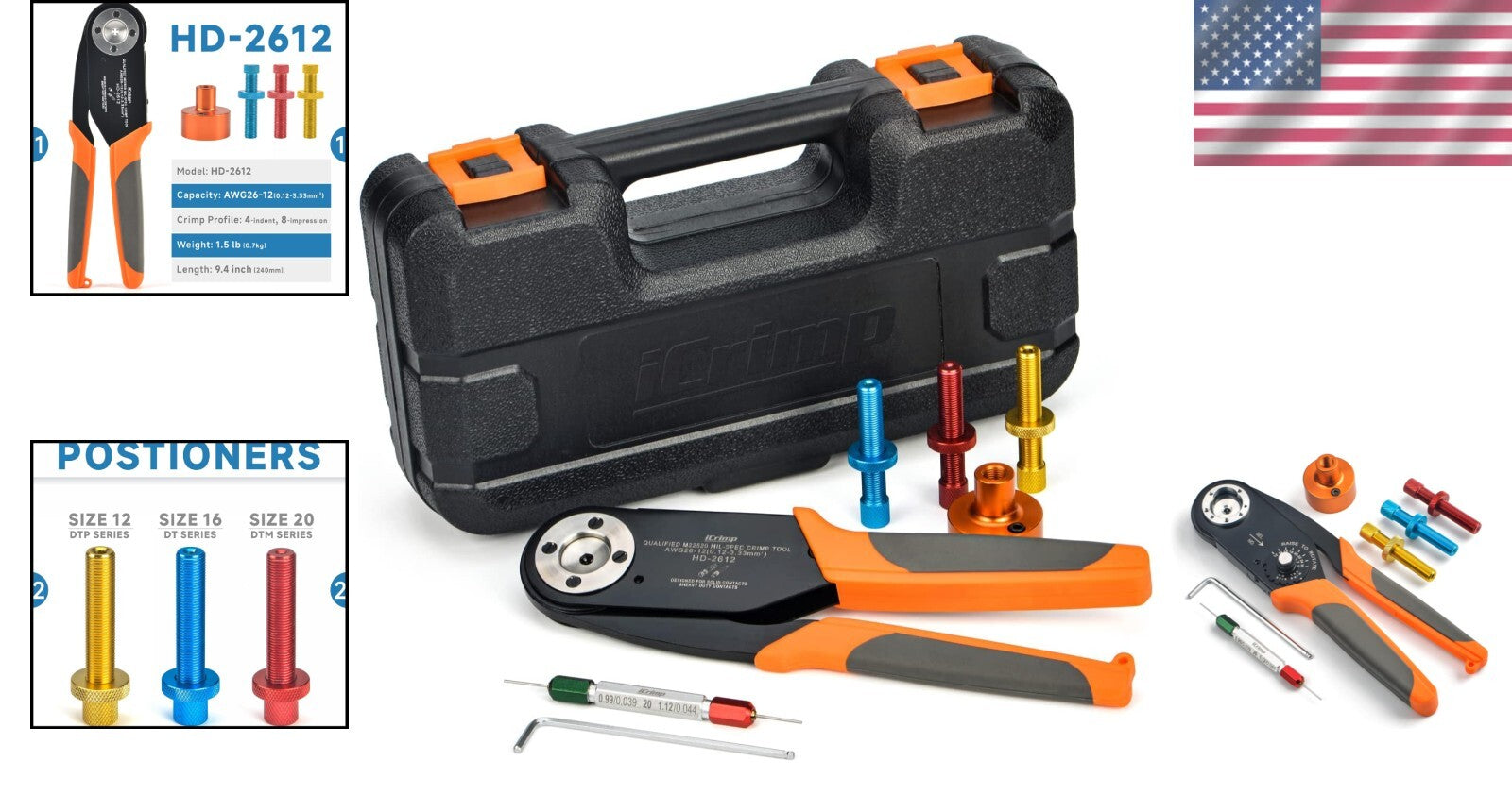 Precision Deutsch Crimping Tool for 12, 16, 20 AWG Contacts – Ergonomic Design