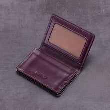 Load image into Gallery viewer, Premium Antiqued Purple Leather Card Case - Compact &amp; Stylish for Networking