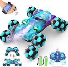 Load image into Gallery viewer, Remote Control 8-Wheel Stunt Car with Gesture Control &amp; Lights for Kids
