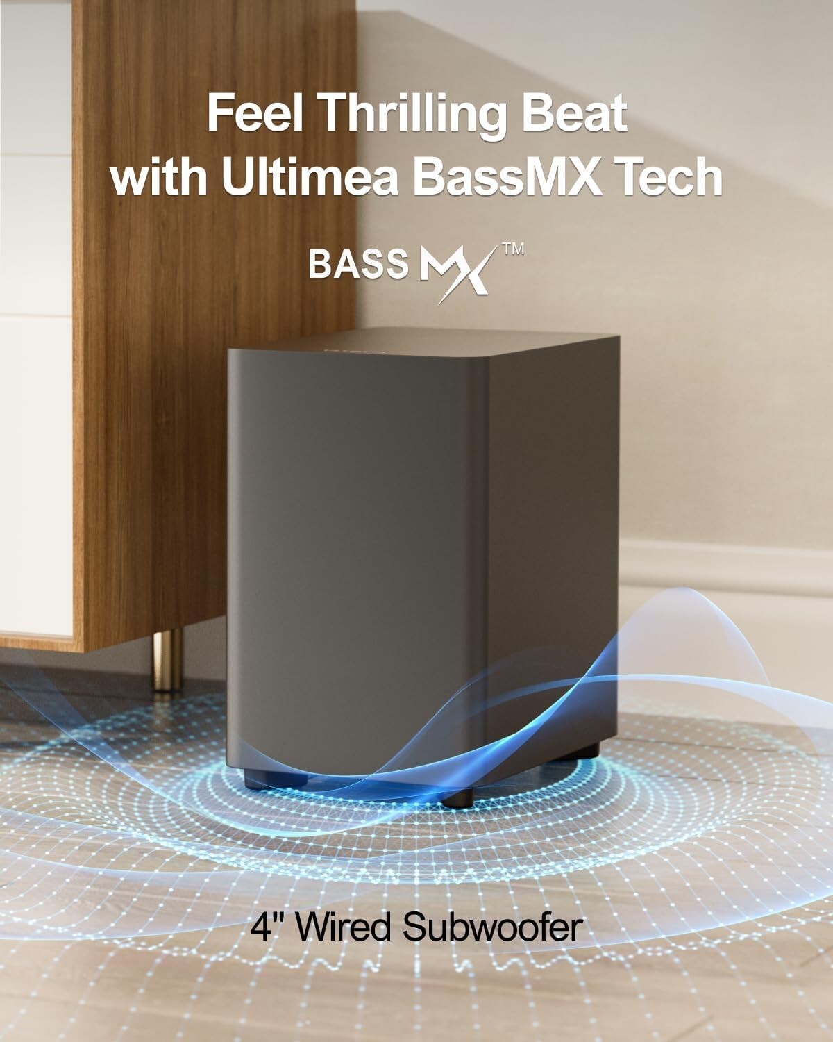 Premium 7.1ch Virtual Soundbar with 4 Adjustable Speakers for Enhanced Immersion