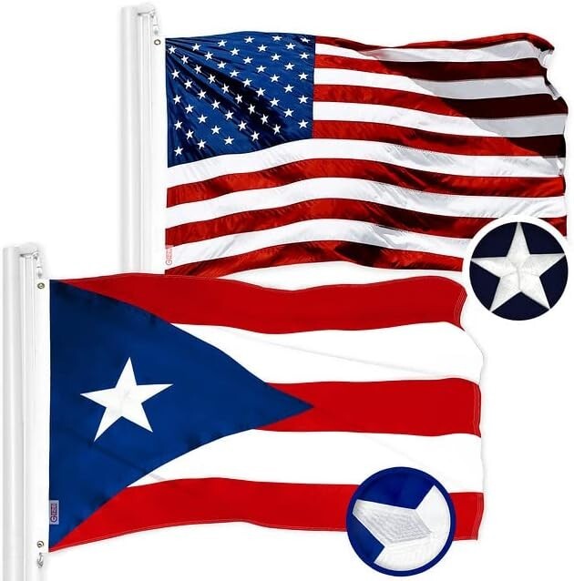 Durable 3x5 Ft USA and Puerto Rico Flag Set - Perfect for Parades & Celebrations
