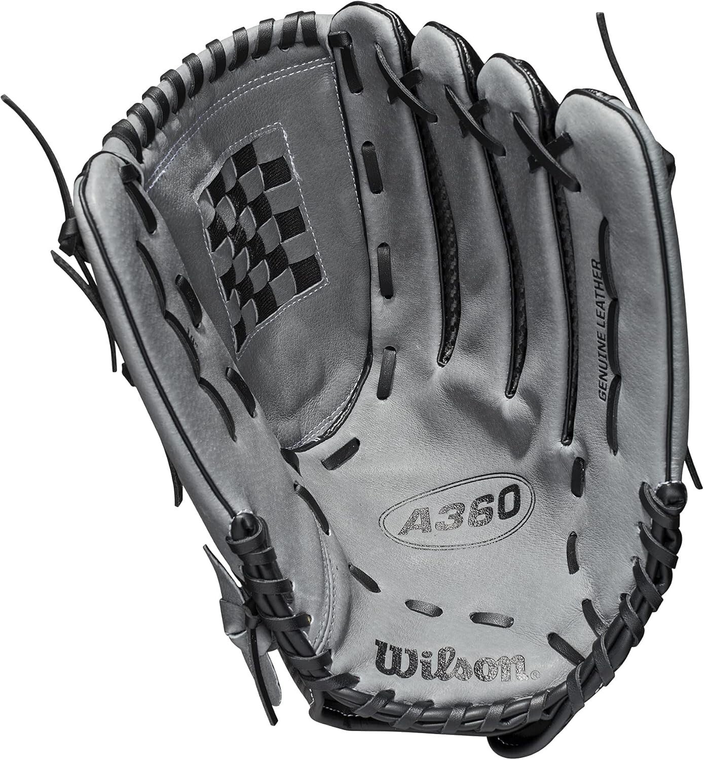 2021 A360 14" Left Hand Throw Slowpitch Softball Glove - Black/Gray Elegance