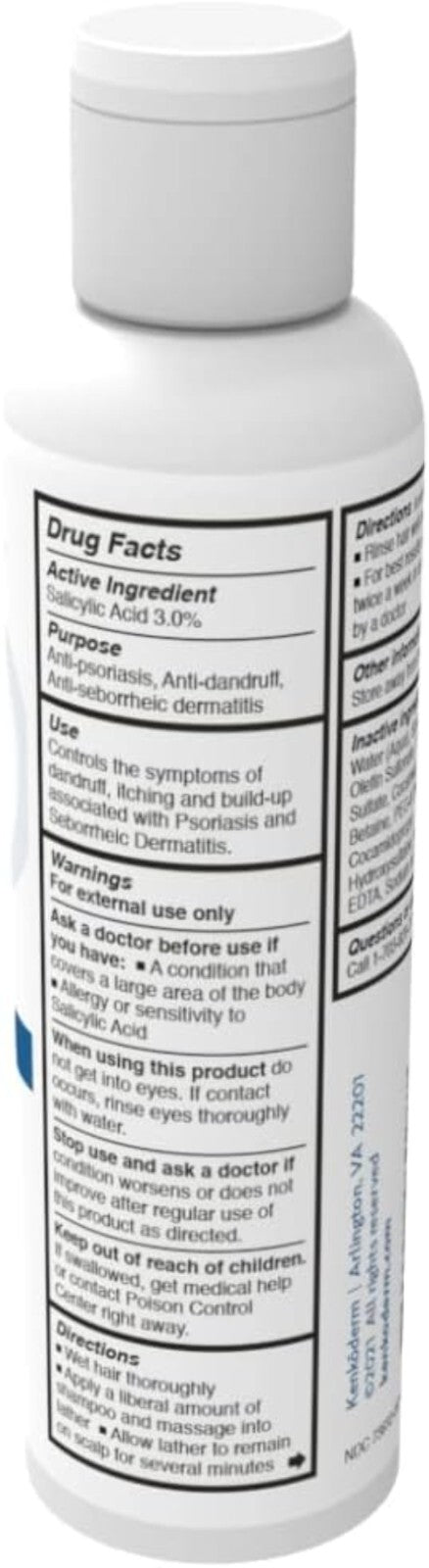 Moisturizing Scalp Treatment Shampoo - 4 Oz, Salicylic Acid Anti-Itch Solution
