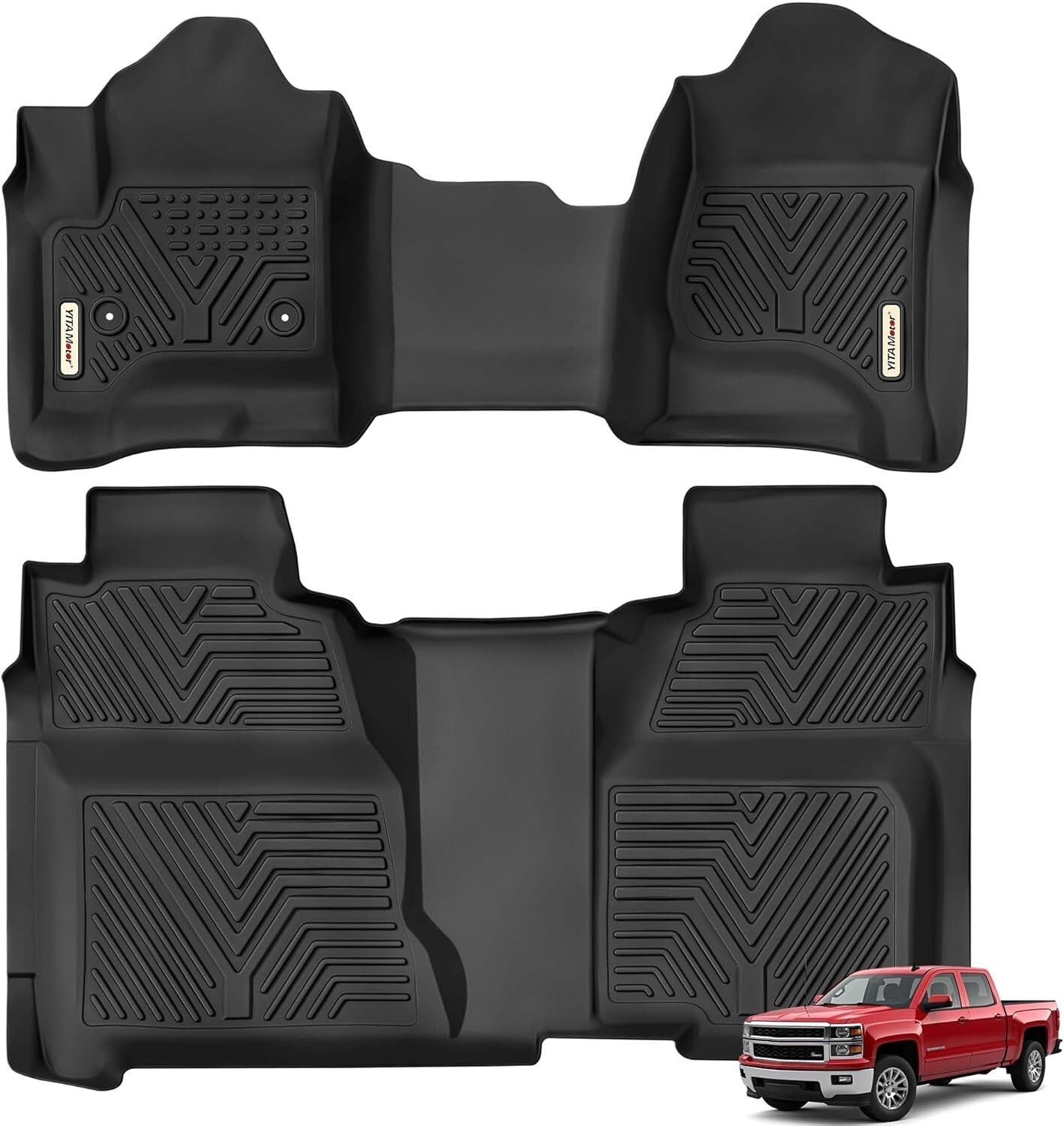 Premium All-Weather Protection Floor Mats for 2015-2019 2500HD/3500HD Crew Cab