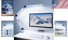 Load image into Gallery viewer, Modern Dual Light Clamp Desk Lamp - Eye-Caring Dimmable LED with Touch Control
