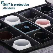 Load image into Gallery viewer, Padded Sturdy Glassware Storage Containers - Quilted Protection for 12 Cups