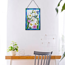 Load image into Gallery viewer, Vibrant Stained Glass Window Hanging, Hummingbird Art Decor, 15 x 10 Inches