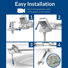 Load image into Gallery viewer, Elegant White Elongated Toilet Seat with Slow Close &amp; Adjustable Fit - USA Made