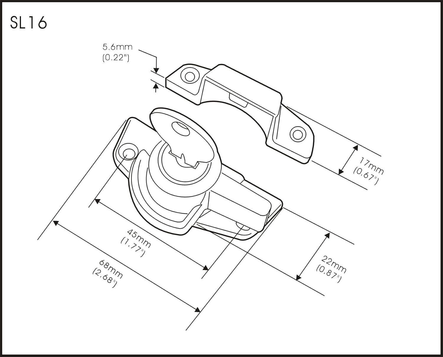 4-Pack Heavy Duty Keyed Sash Lock - Child-Proof Security, Matte Black Finish