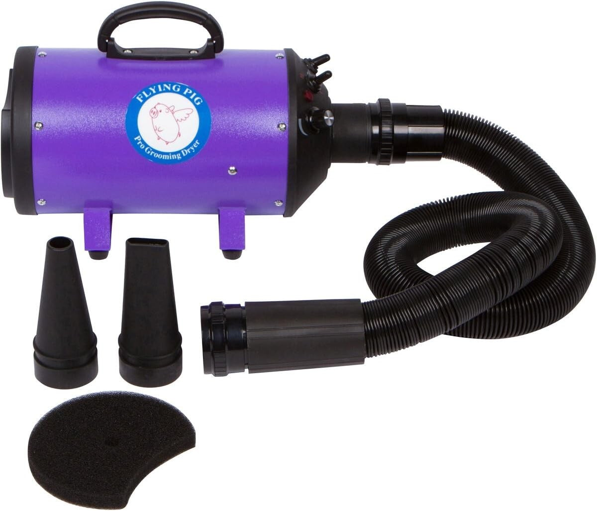 Efficient Flying One Pet Grooming Dryer - High Velocity, Adjustable Heat, Purple