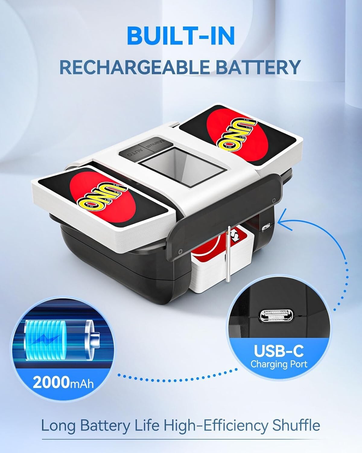 One-Press Automatic Card Shuffler Machine - Ideal for Poker, UNO, Texas Hold'em