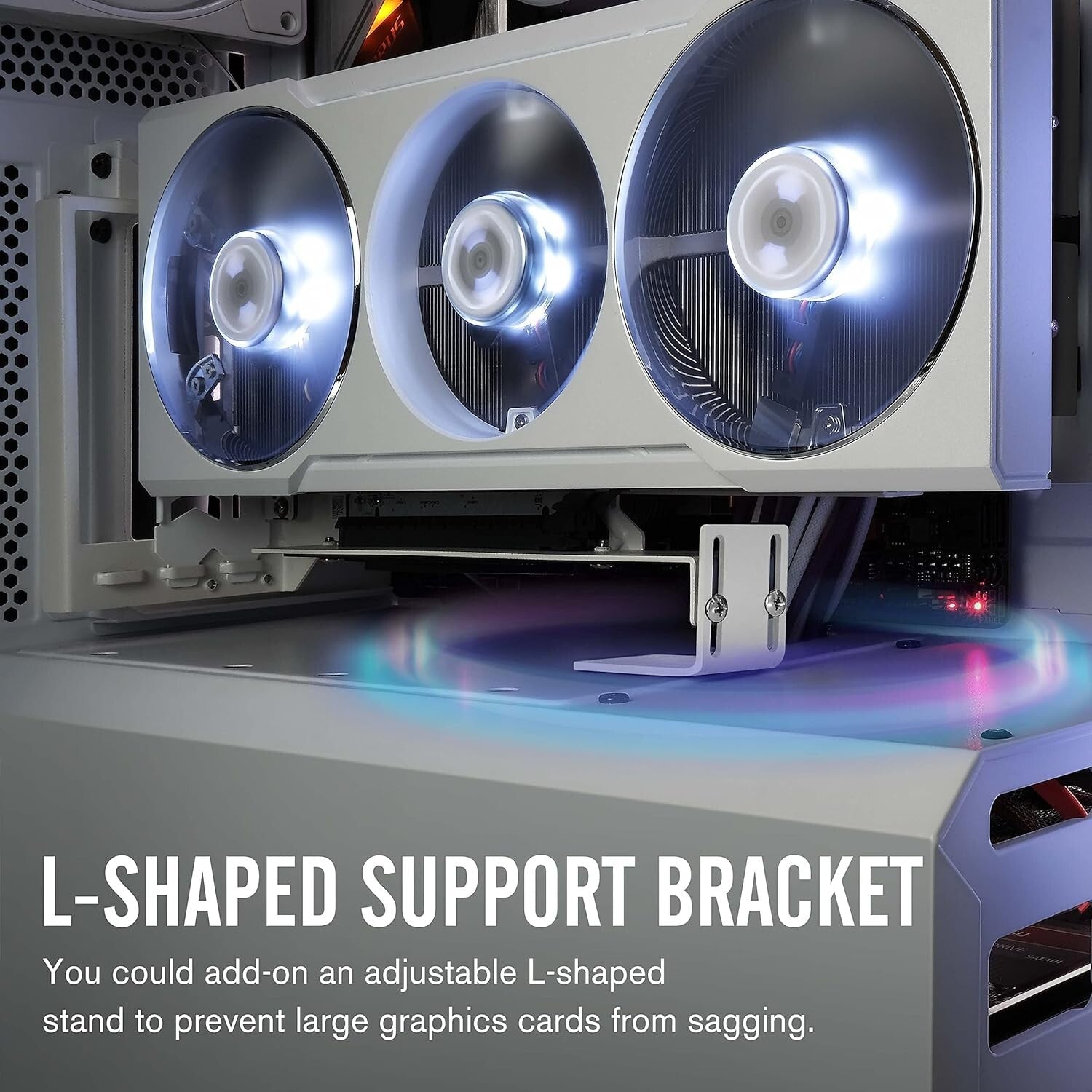 Vertical GPU Mount with ARGB LED & PCIe 4.0 Riser Cable – Showcase Your Graphics