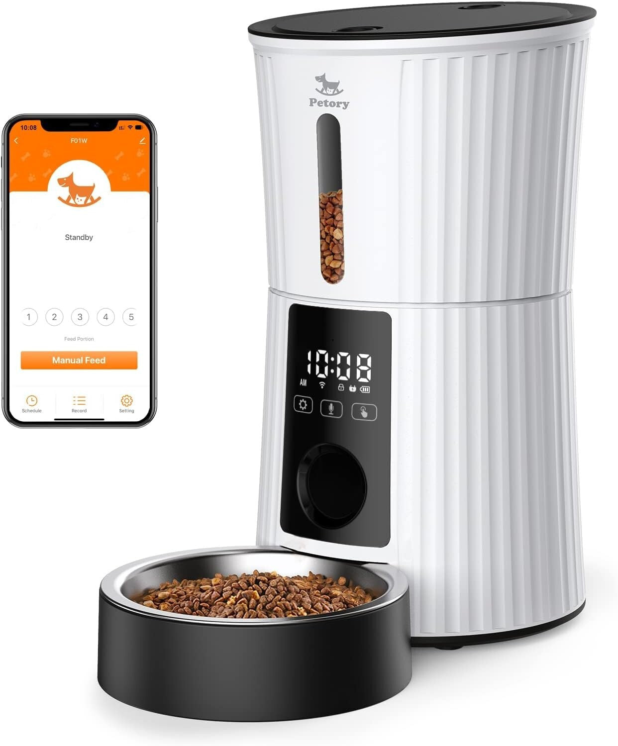 BPA-Free Wi-Fi Dry Food Dispenser for Cats & Small Dogs - 20 Days of Freshness